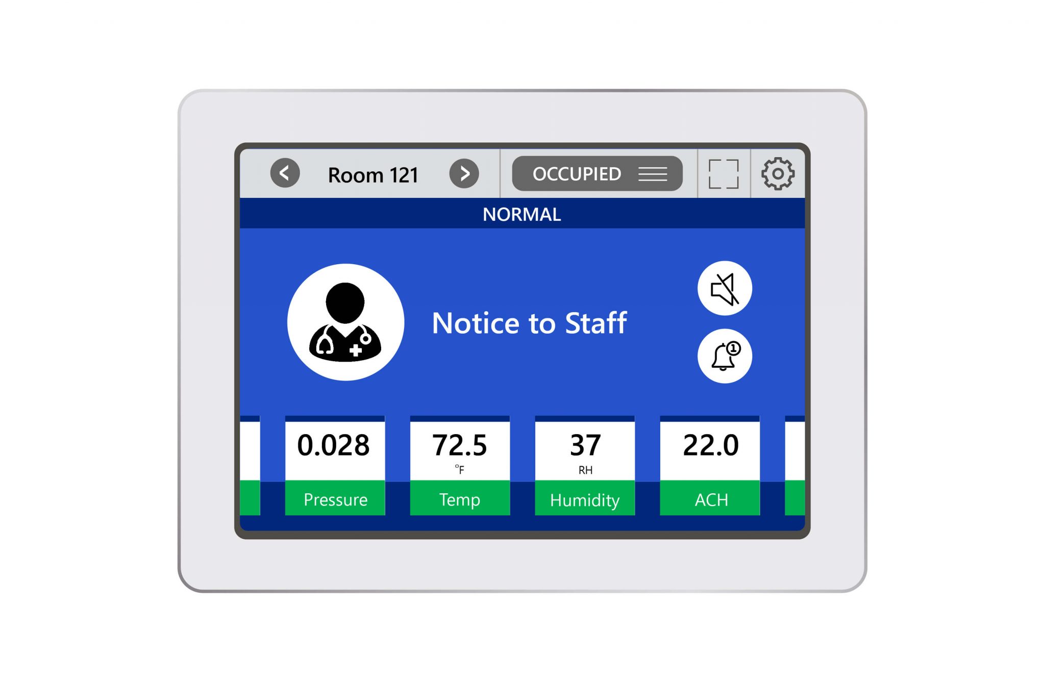 highly configurable pressure monitoring device for critical room